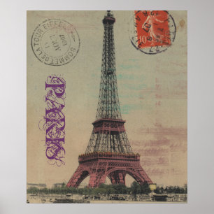 Poster personnalisé Tour Eiffel Vintage