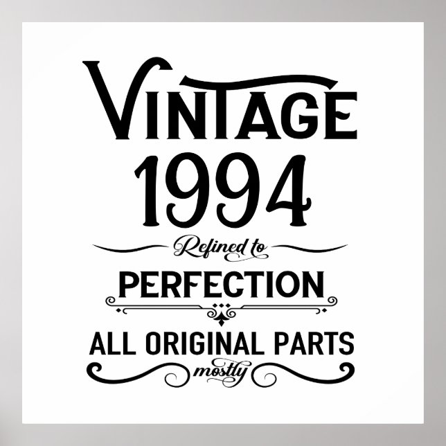 Poster Personnalisé Trente vintage 30e anniversaire (Devant)