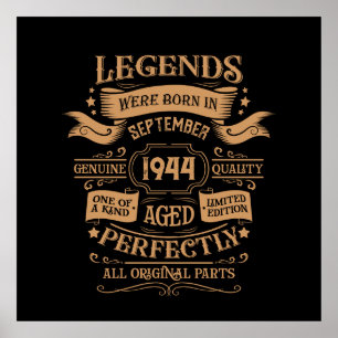 Poster Personnalisé vintage 80e anniversaire whiskey thèm