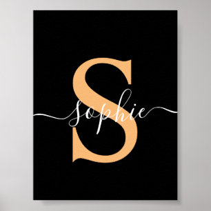 Poster Personnalisé Votre Nom, Nom Personnalisé, Cadeau A