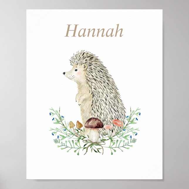 Poster personnalisé Woodland Hedgehog (Devant)