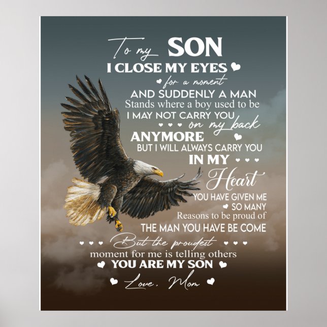 Poster Personnaliser À Mon Fils De Amour Mère Cadeaux (Devant)