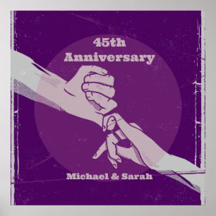 Poster Personnaliser anniversaire couple romantique main