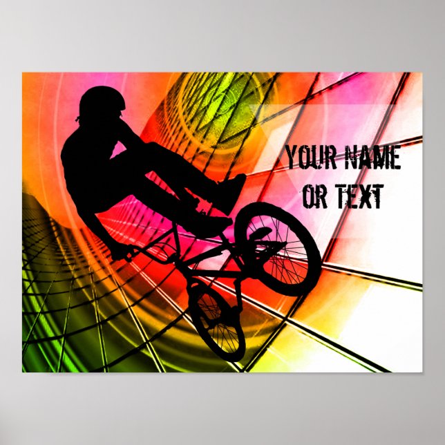 Poster Personnaliser BMX en lignes et cercles (Devant)