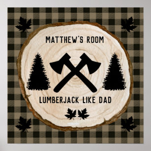 Poster Personnaliser Boy Buffalo Plaid Lumberjack Comme P