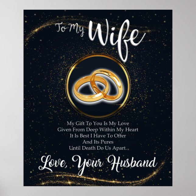 Poster Personnaliser Cadeau Pour Femme De Mari Lovely (Devant)