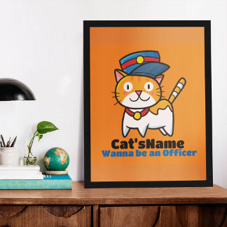 Poster Personnaliser Cat veut être officier