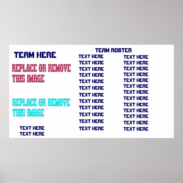 Poster Personnaliser de l'équipe de Modèle de baseball (Devant)