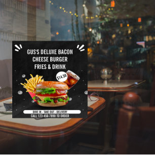 Poster Personnaliser Deluxe Burger Fries Boire Restaurant