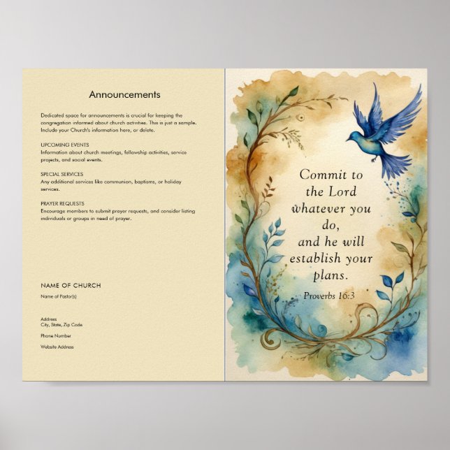 Poster Personnaliser et téléchargement Church Bulletin (Devant)