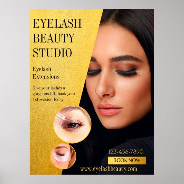Poster Personnaliser Eyelash Extensions Studio Extra Larg (Devant)