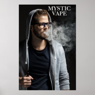Poster Personnaliser Hipster Man Vaping Vape Shop Busines