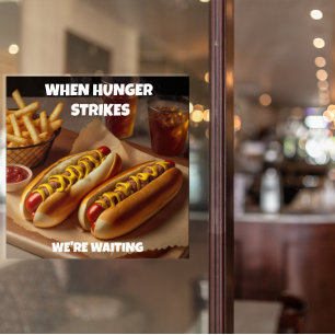 Poster Personnaliser Hotdogs Fries Boire Restaurant Adver