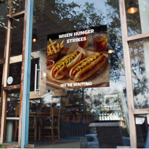 Poster Personnaliser Hotdogs Frites Boisson Restaurant Pu