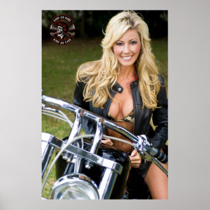 Poster Personnaliser la boutique de moto Logo Bikini Babe