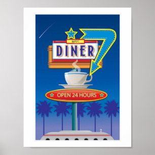 Poster Personnaliser l'affiche du diner rétro - Harvey's 