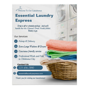 Poster Personnaliser le service de lavage et de pliage de