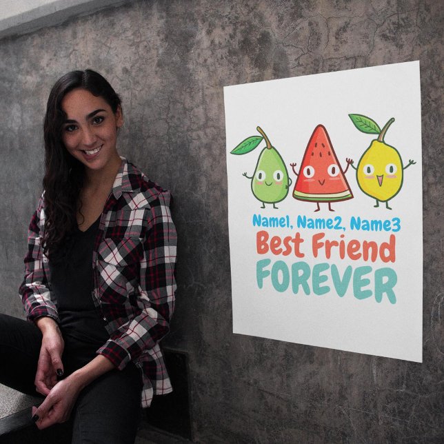 Poster Personnaliser les fruits mignons BFF (Créateur téléchargé)
