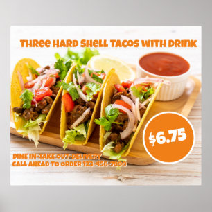 Poster Personnaliser les tacos à coque dure de la nourrit