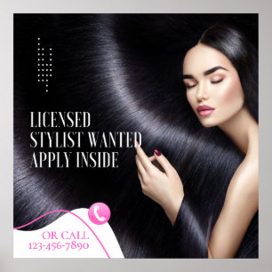 Poster Personnaliser Licence Hair Stylist Recherché Appli