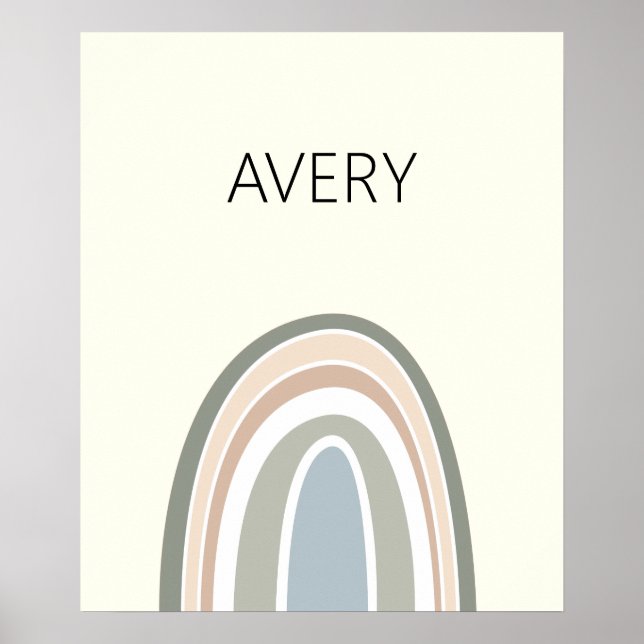 Poster Personnaliser Moderne teinte Rainbow Nurserart (Devant)