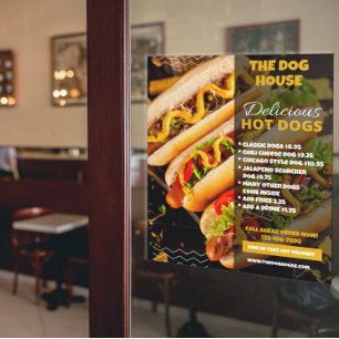 Poster Personnaliser Restaurant Hot-Dogs Délicieux Moyen