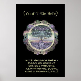 Poster PersonnaliserABLE - Arbre de vie en Arc-en-ciel d'