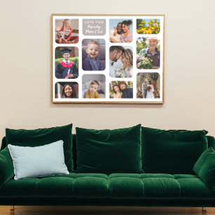 Poster Personnalisez 11 Photos Moderne Chic Élégant Amour