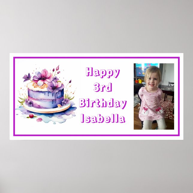 Poster Personnalisez Happy Birthday Banner pour Little Gi (Devant)