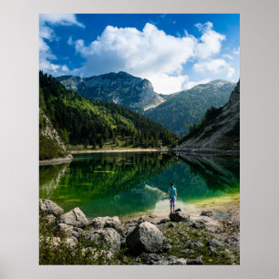 Poster Personne au lac de montagne
