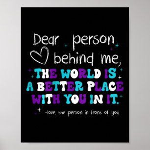 Poster Personne derrière moi Prévention du suicide Dépres