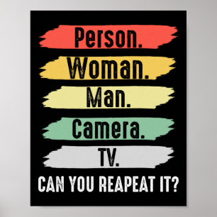 Poster Personne. Femme. Homme. Appareil photo. Télévision