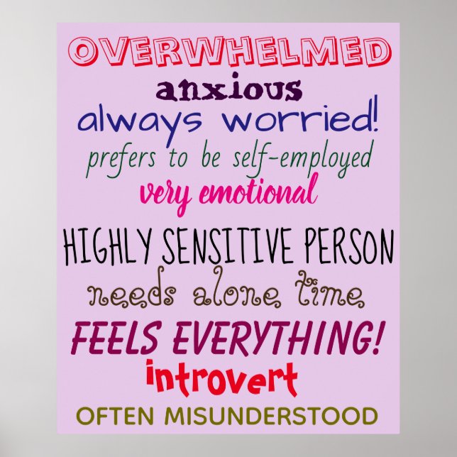 Poster PERSONNE HAUTEMENT SENSIBLE Traits Words Design (Devant)
