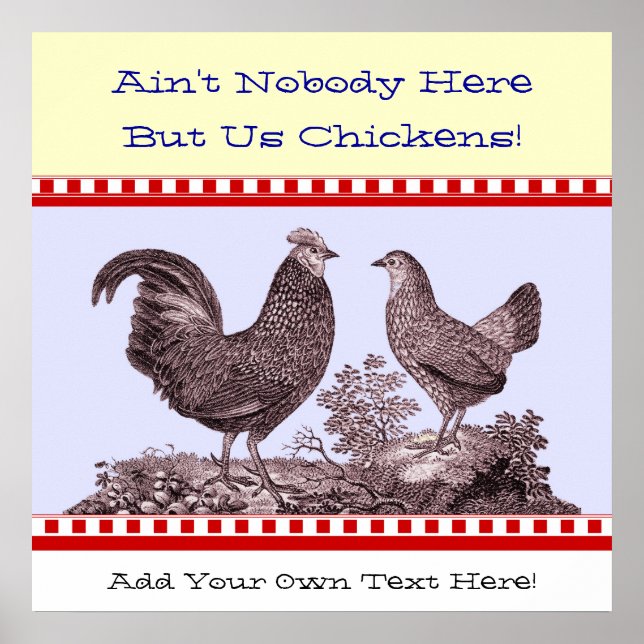 Poster Personne ici, mais nous poulets cuisine de campagn (Devant)