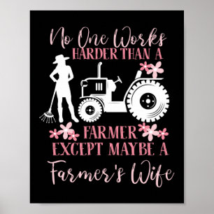 Poster Personne Ne Travaille Plus Dur Qu'Une Femme D'Agri