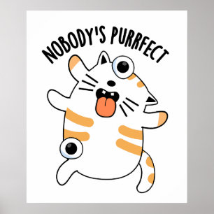 Poster Personne n'est parfait drôle chatte chatte