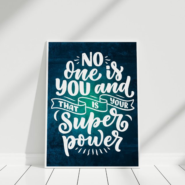 Poster Personne n'est vous Citation Motivationnelle Art M ("No One is You" Inspirational Quote Typography Poster in a white frame.)