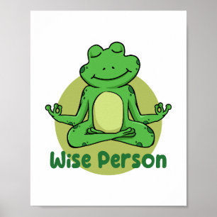 Poster Personne sage Kawaii drôle grenouille faire du yog