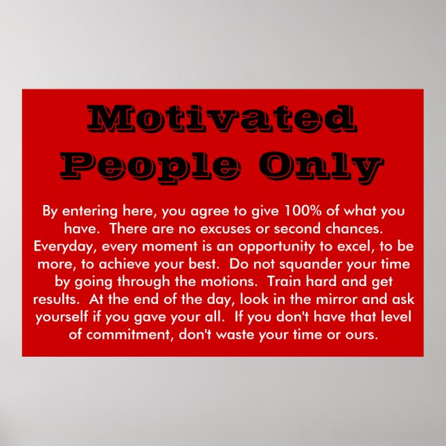 Poster Personnes motivées uniquement (Devant)