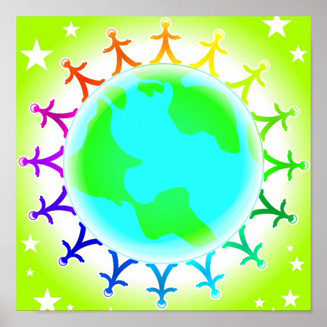 Poster Personnes unies dans le monde entier (Devant)