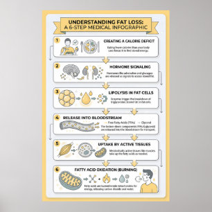 Poster Perte de graisse : une infographie médicale en 6 é