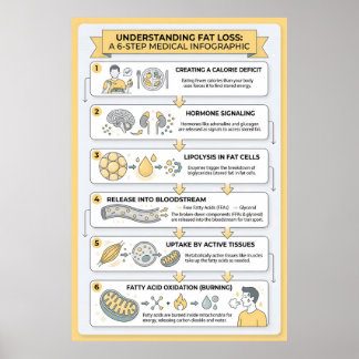 Poster Perte de graisse : une infographie médicale en 6 é