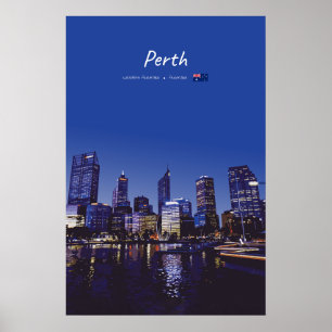 Poster Perth, Australie - Ciel de la ville la nuit