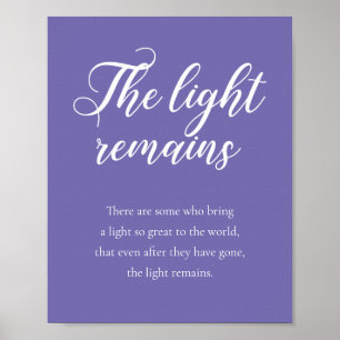 Poster Pervenche La Lumière Reste Mémorial Mariage