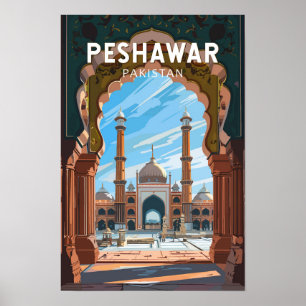 Poster Peshawar Pakistan Voyage Art Vintage