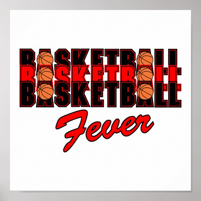 Poster peste de basket conception rouge et noire (Devant)