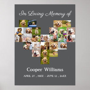 Poster Pet Dog Memorial Custom Photo collage Pet Perdre