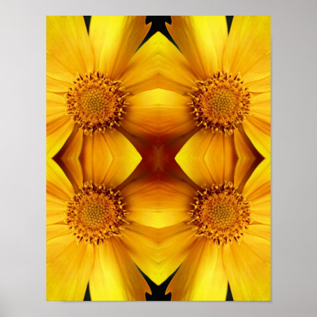 Poster Pétales de Fleurs Jaunes Faisy Abstraits (Devant)