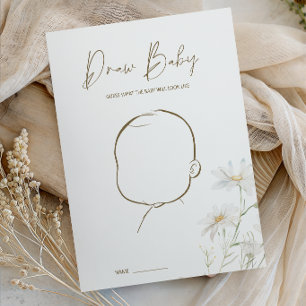 Poster Pétales de marguerite délicate Jeu de baby shower 