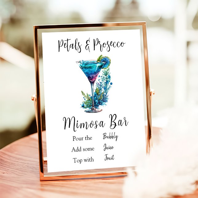 Poster Pétales et Fêtes des mariées de poursuites Bleu Ba (Créateur téléchargé)